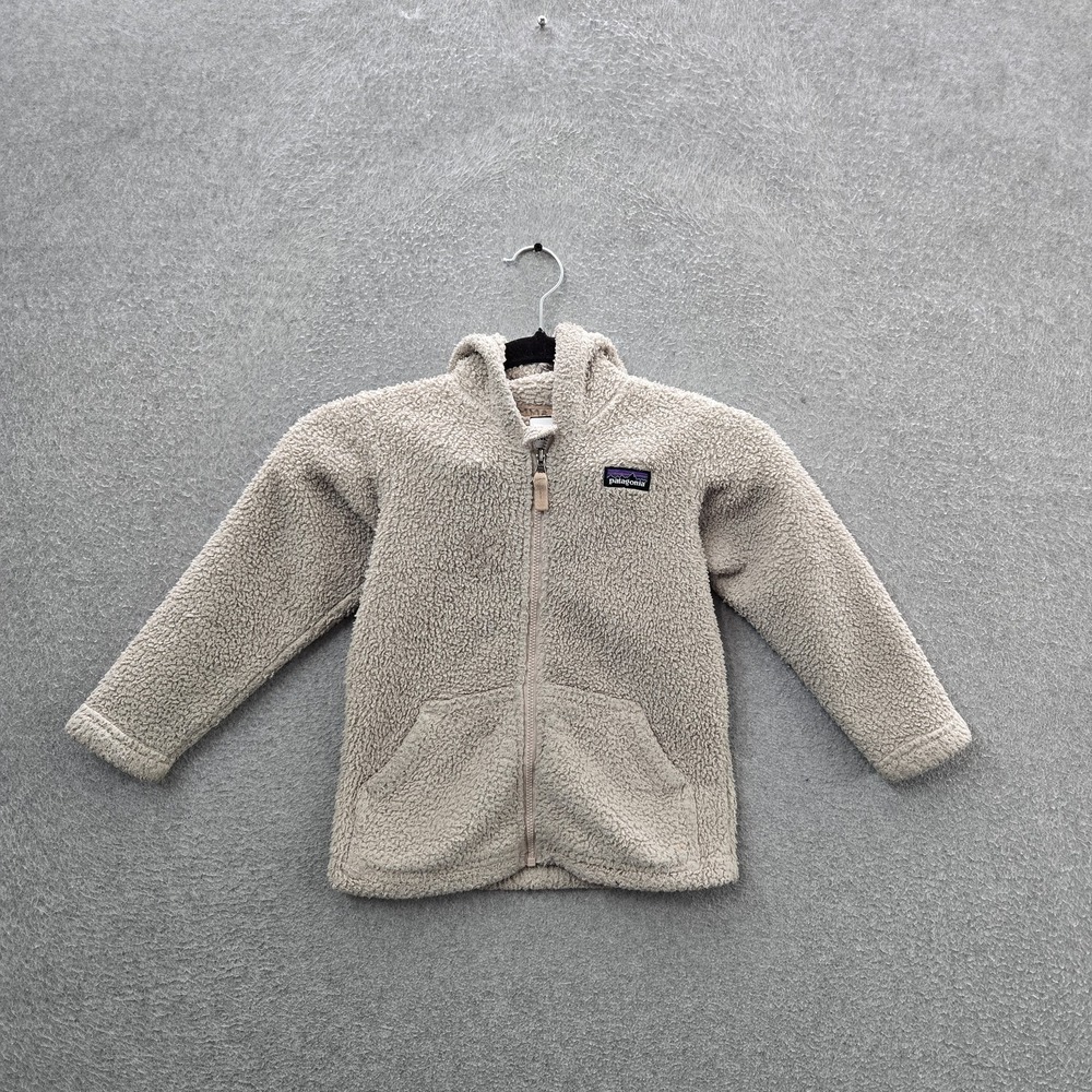 Patagonia‎ Toddler Jacket 4T Beige Fleece Furry Friend Hoodie
